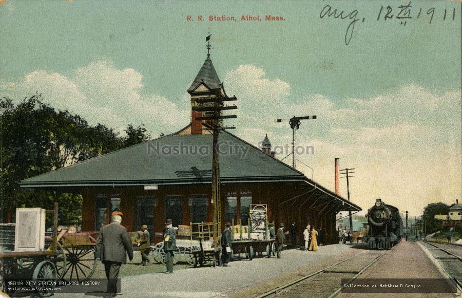 Postcard: Railroad Station, Athol, Massachusetts